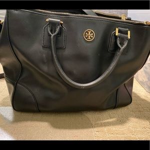 Tory Burch Robinson Black Large Double Zip